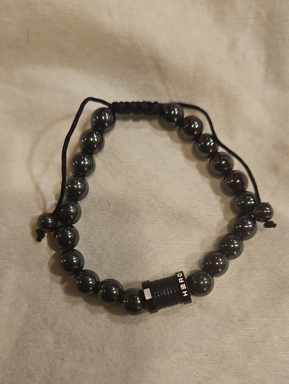 Black Hematite Beaded Adjustable Bracelet